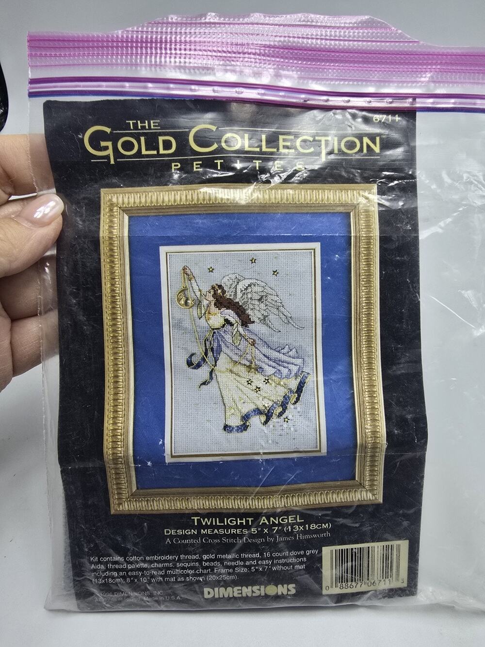 Gold Collection Petites 5" x 7" TWILIGHT ANGEL Dimensions #6711 Cross Stitch Kit